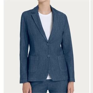 Ragno Light 7.5 Denim 2 Button Blazer Lapel Collar Patch Pockets  Large - XL